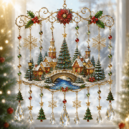 🔥Last Day 49% OFF - Handmade Christmas Stained Glass Window Hanging🎄