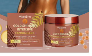 Gold Shimmer Tanning Gel 150g, Hydrating Body Lotion, Sunless Bronzer for Golden Sun-Kissed Glow, All Skin Types