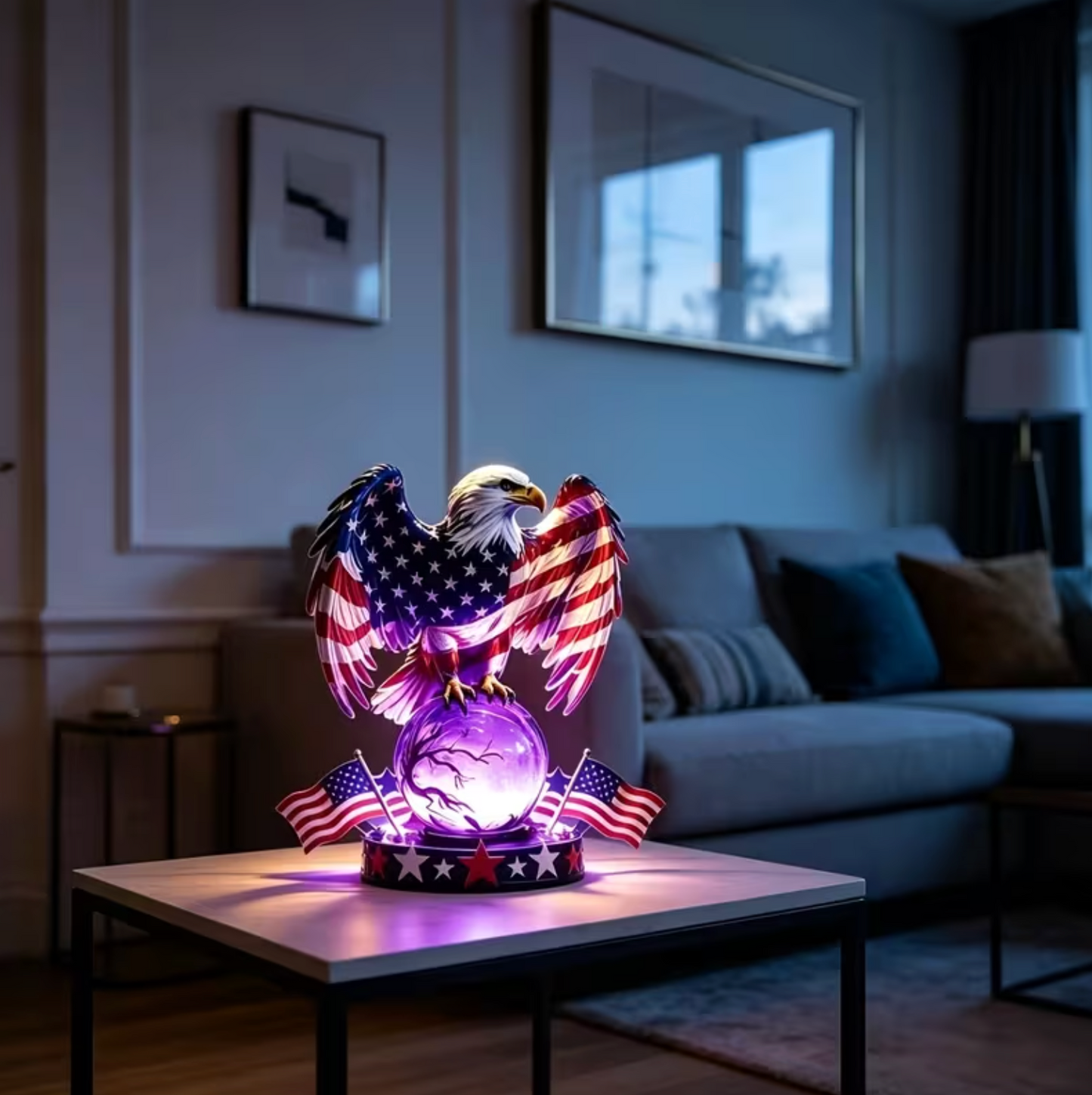 🔥FINAL HOUR 50% OFF💖US Liberty Eagle Flag LED Desk Lamp – USA Patriotic Home Decor
