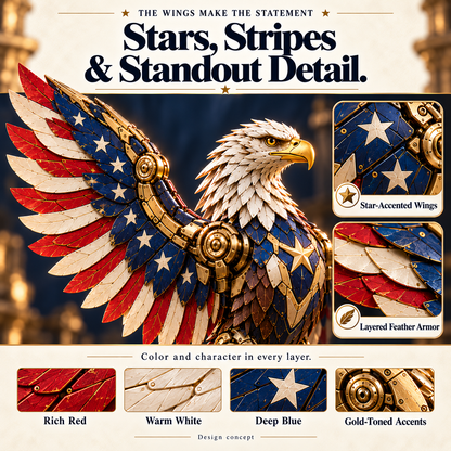 🔥LAST DAY 50% OFF -🦅 American Eagle Transforming Egg – Stars & Stripes Mechanical Figure with Bold Wing Details