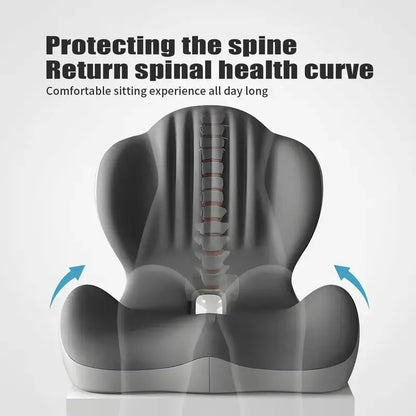 Ergonomic Memory Foam SeatCushion with Lumbar & BackSupport, Relieves Back Pain,Reduces Pressure