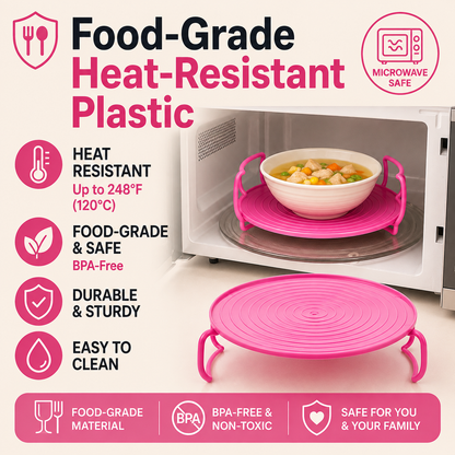 🥗Multi-functional foldable microwave oven tray - with heat-insulated handle