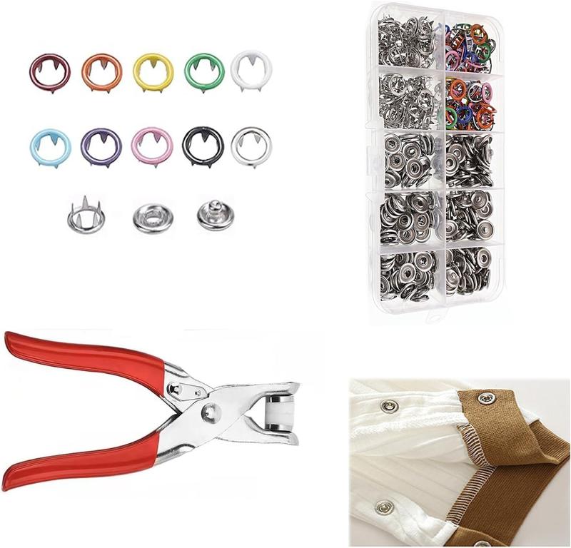✨100Pcs Snap Fasteners Kit!🛠️ Metal Buttons & Hand Press Pliers Tool Set 🧵