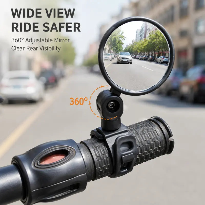 Multi-Angle Adjustable Bicycle Handlebar Convex Rearview Mirror（2Pcs）