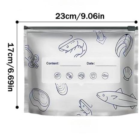 🛡️🥬 Reusable thickened upright aluminum foil sealing storage bags with labels