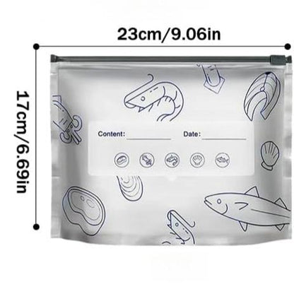 🛡️🥬 Reusable thickened upright aluminum foil sealing storage bags with labels