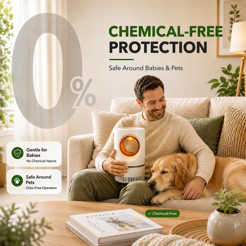 🦟Ultra-Quiet UV Mosquito Trap Lamp – Chemical-Free Insect Catcher with 360° Suction