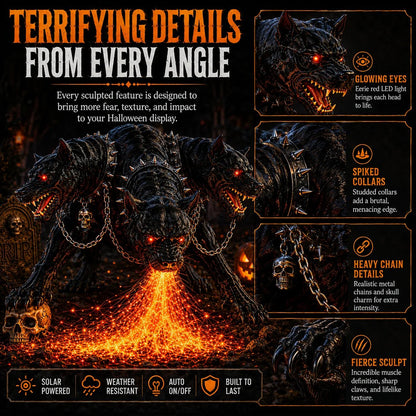 🎃 3-Headed Hellhound Halloween Light – Make Your Yard the One Everyone Remembers