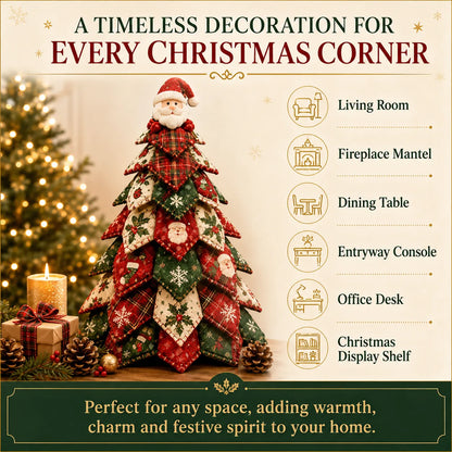🎄🧵DIY Quilted Christmas Tree Kit – Handmade Fabric Holiday Tabletop Tree Decor