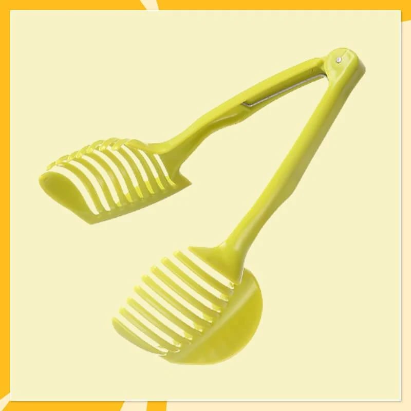 Creative Kitchen Slice Cutting Tool, Food‑Grade Aluminum Alloy Hand‑Held Slicer, Quick Slicing Holder for Lemon, Tomato, Onion & Soft Fruits Vegetables