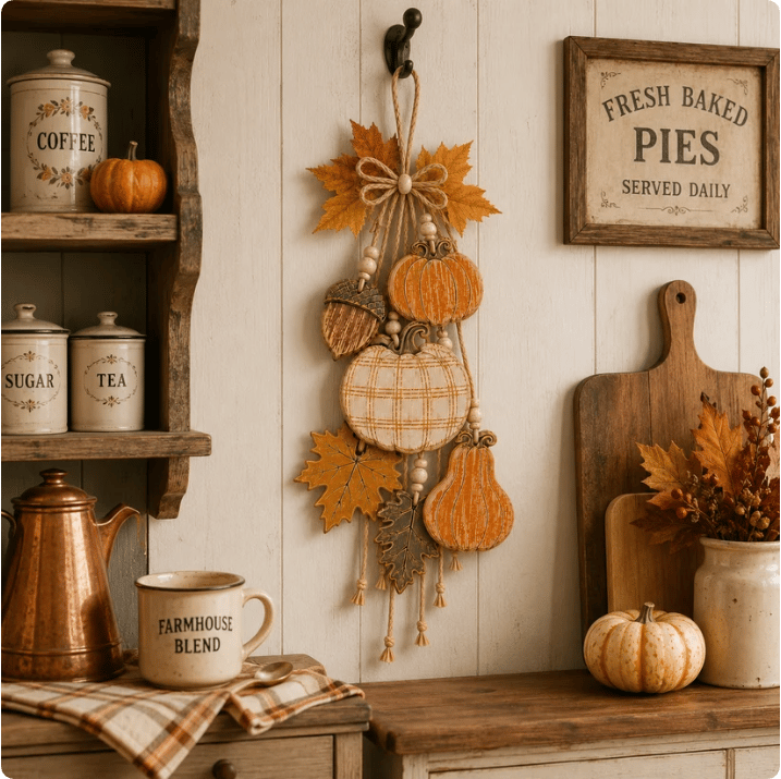 Rustic Harvest WoodenDoor Hanger