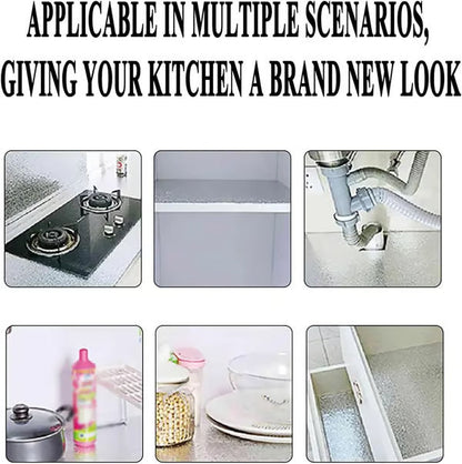 🏅Stainless Steel Kitchen Oil-Proof Adhesive Wallpaper Roll