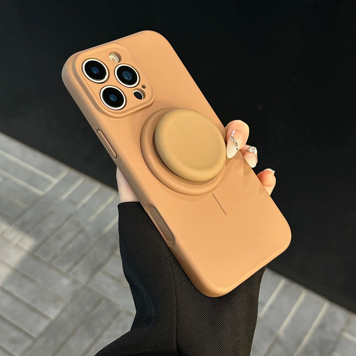 Magnetic Stand Liquid Silicone Full Coverage Phone Case with AI Capture Button for iPhone 18 Pro Max