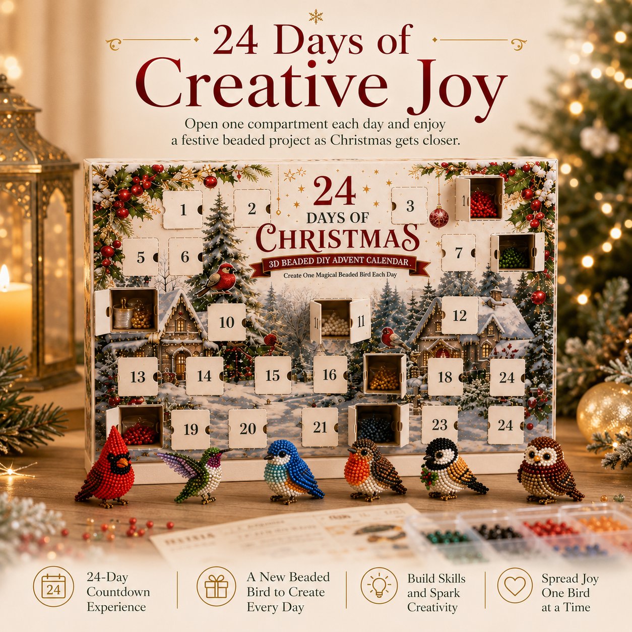 Beaded Bird Advent Calendar