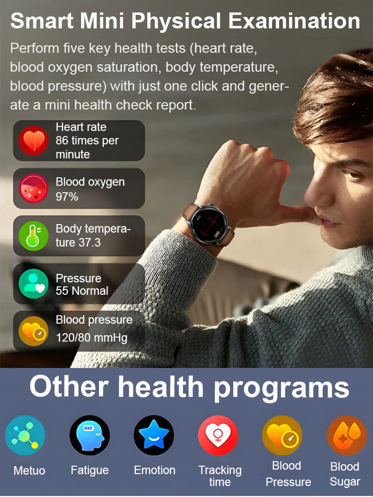 ❤️Flagship Smartwatch for Health Protection-24/7 Health Data Center