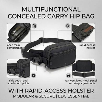 Multifunctional Concealed Carry Hip Bag & Rapid-Access Holster