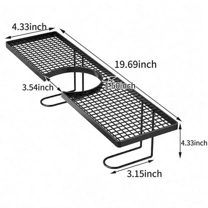 Carbon Steel Bathroom Organizer, 19.7 x 4.3 in No-Drill Vanity Counter Storage Rack, Minimalist Moisture-Proof Anti-Mold Bathroom Shelf for Skincare