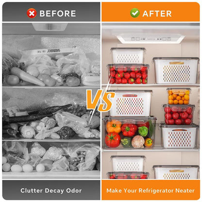 🍓3PCS Contenedores Herméticos para Alimentos con Colador Removible💧