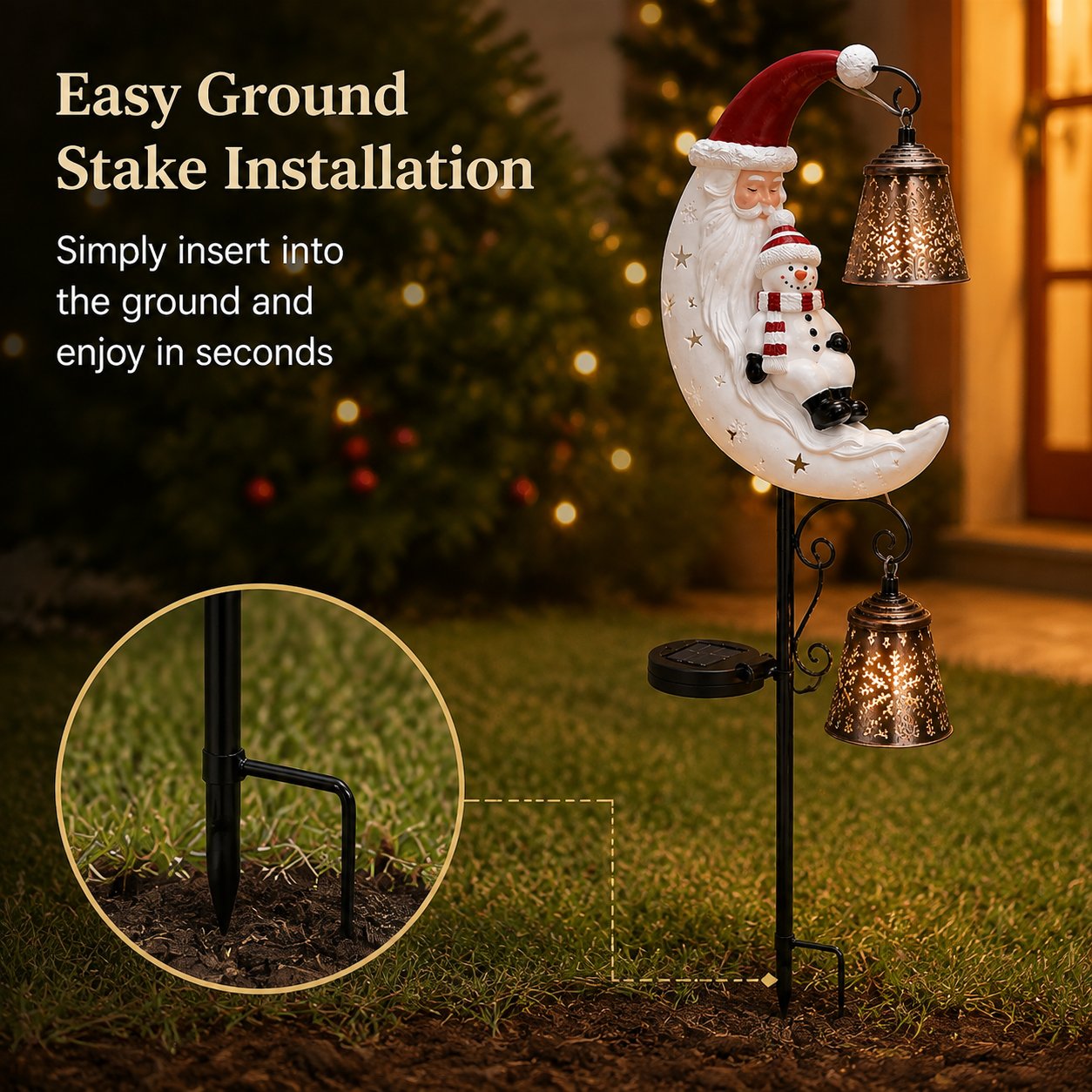 🎅🔔 Christmas Moon Solar Stake Light✨Buy 2 Get FreeShopping✈️