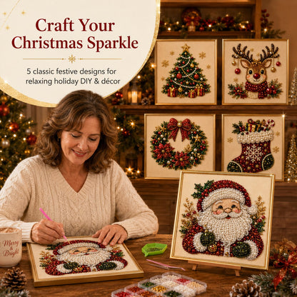 ❤️ 5-in-1 3D Pearl Art Kit – Christmas DIY Craft Set for Kids & Family Creative Fun 🎨