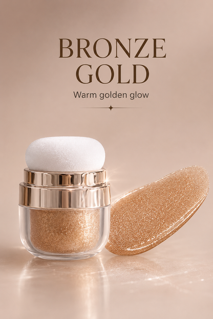 3-Shade Shimmer Highlighter with Puff | Face & Body Glow