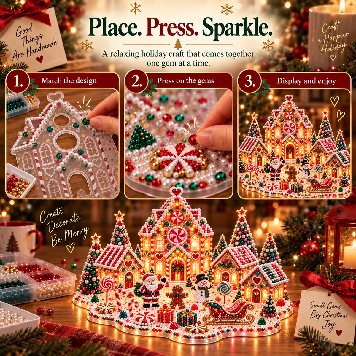 ✨🔥Magical Christmas Village 3D Gem Art DIY Kit