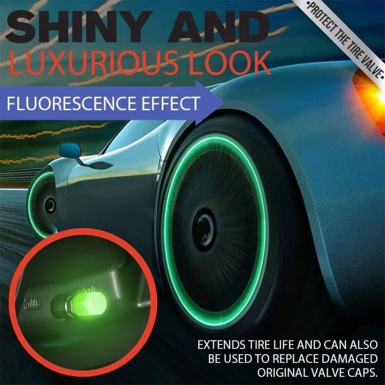 49% OFF This Week Promotions🎉🎉Glow-in-the-Dark Car Tire Valve Cap Set