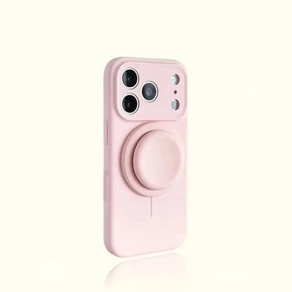 Magnetic Stand Liquid Silicone Full Coverage Phone Case with AI Capture Button for iPhone 18 Pro Max