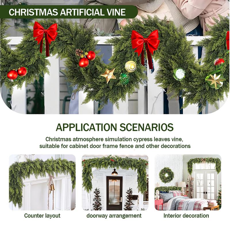 💥6 FT Artificial  Cypress Rattan – Winter Greenery