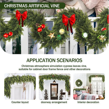 💥6 FT Artificial  Cypress Rattan – Winter Greenery