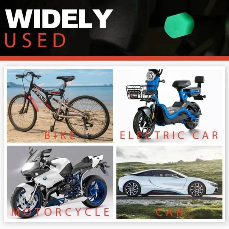 49% OFF This Week Promotions🎉🎉Glow-in-the-Dark Car Tire Valve Cap Set
