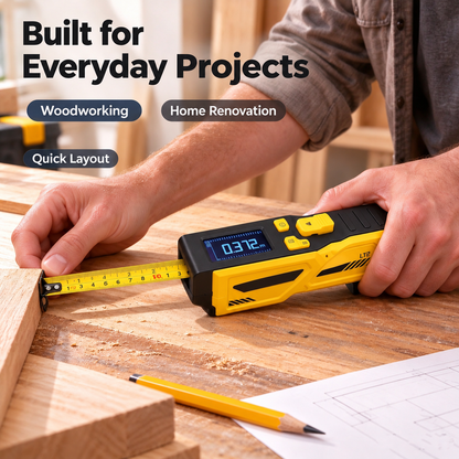 📏⚡ Digital Laser Tape Measure with LCD Display | 3-in-1 DIY Measuring & Alignment Tool 🛠️