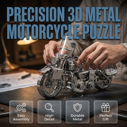 🔥HOT SALE🔥Silver Motorcycle 3D Metal Assembly Puzzle