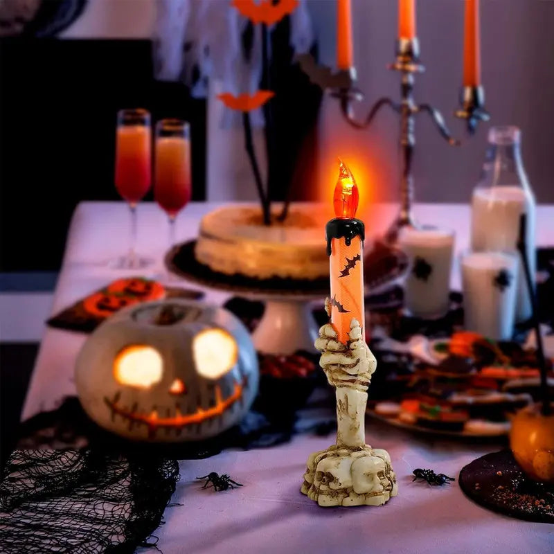 🕯️💀 Halloween Skeleton Hand Candle Holder – Spooky Glow for Every Haunted Home! 🎃👻