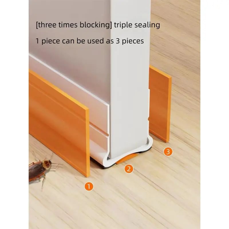🎁Last Day Promotion 49% OFF🔥Self-Adhesive Triple-Seal Door Draft Stopper – Flexible PVC Soundproof Weather Strip for Noise, Bugs & Energy Saving