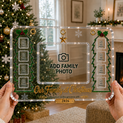 ACRYLIC FAMILY CHRISTMAS PHOTO FRAME
