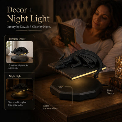 🐉 Magnetic Levitating Floating Dragon Lamp | Bedroom Reading Decor Light