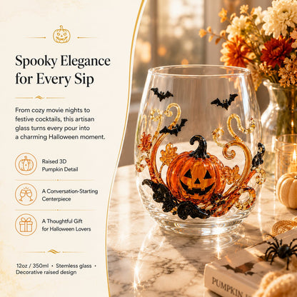 🎃 3D Halloween Artisan Glassware Collection | For Magical Halloween Sips, Eye-Catching 3D Details, Luminous Festive Party Moments & Cozy Fall Home Bar Glow ✨