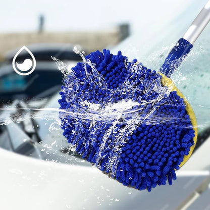 🎉⏳Time-Limited Special⏰Durable Aluminum Long Handle Telescopic Car Wash Mop – Soft Microfiber, Scratch-Free & Adjustable Length