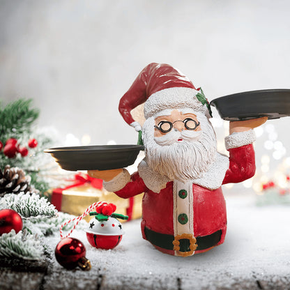 🎄 Christmas Resin Snowman Snack Rack Holder – 2-Tiered Dessert & Candy Bowl Stand for Party Table 🍰✨
