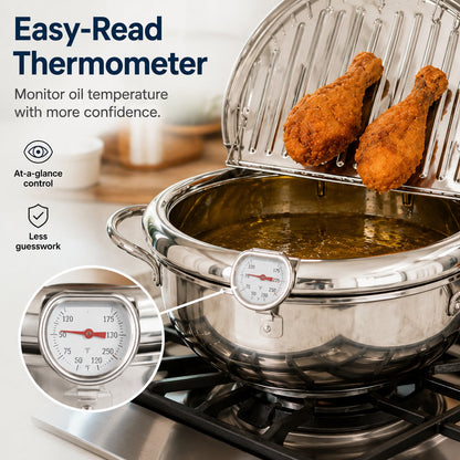 🌡️ Temperature-Monitoring Frying Pot with Rack