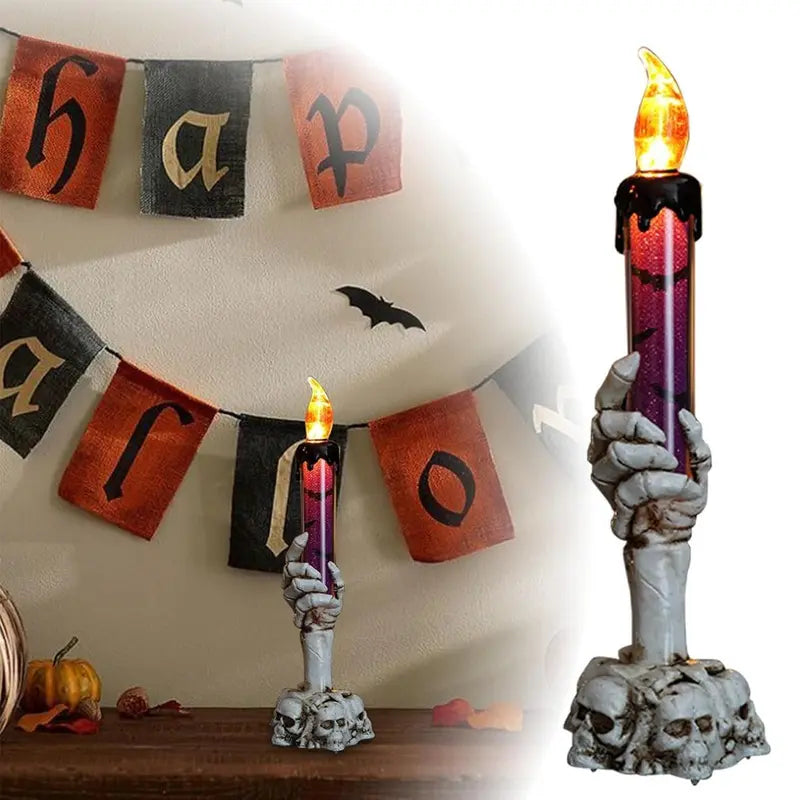 🕯️💀 Halloween Skeleton Hand Candle Holder – Spooky Glow for Every Haunted Home! 🎃👻