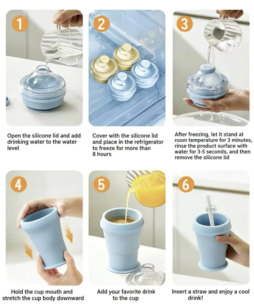 🧊 Buy 1 Get 1 Free! Folding Ice Hockey Cup – Portable Silicone Whiskey Ice Sphere Maker & Drink Cup 🍹