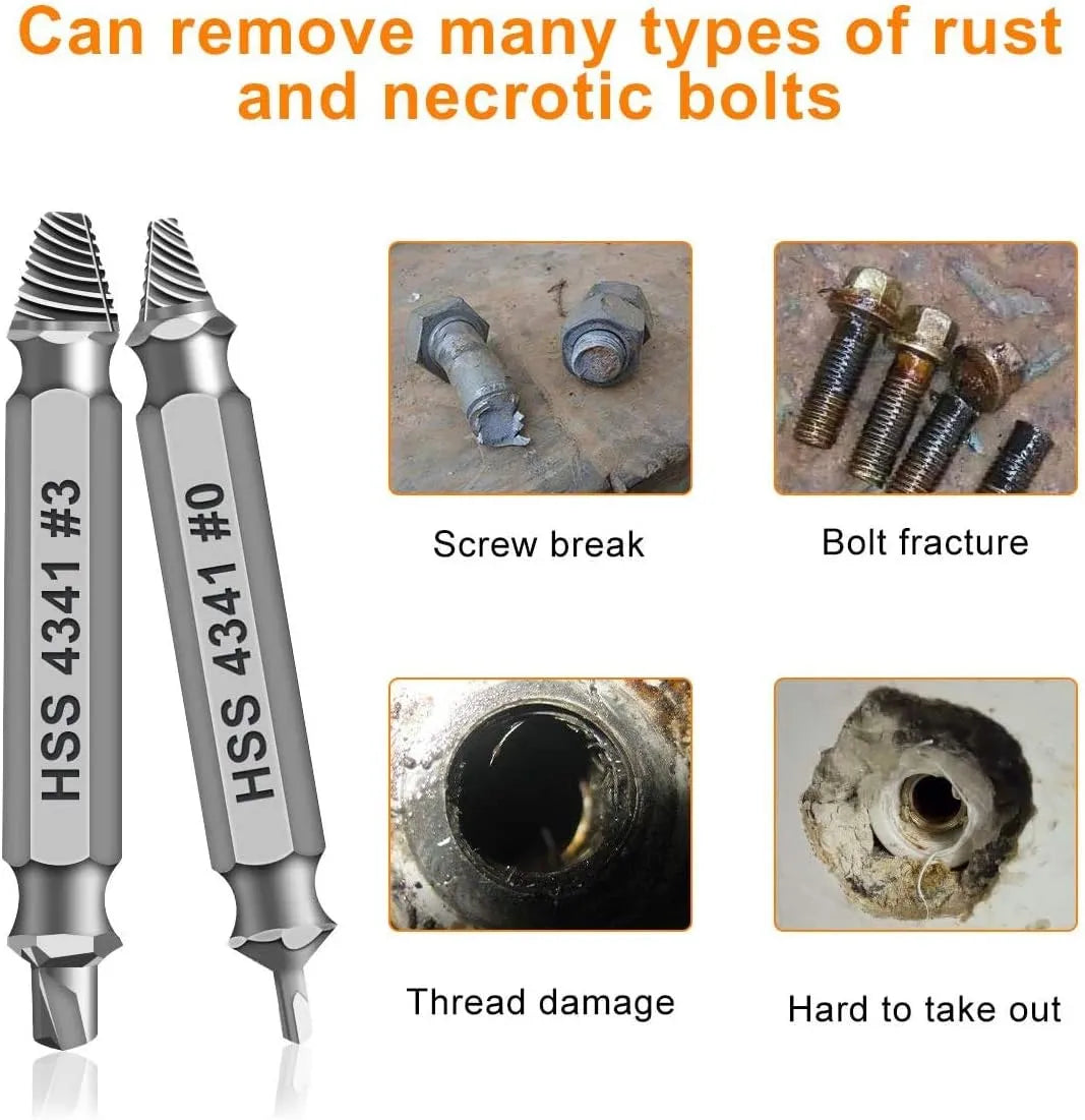 🔥🛠️ Stripped Broken Screw Remover, 🔩6 Counts Set Easy Out Bolt Extractor