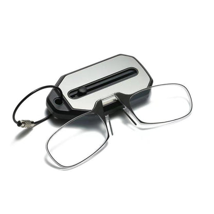 Retractable Nose-Clip Reading Glasses Keychain