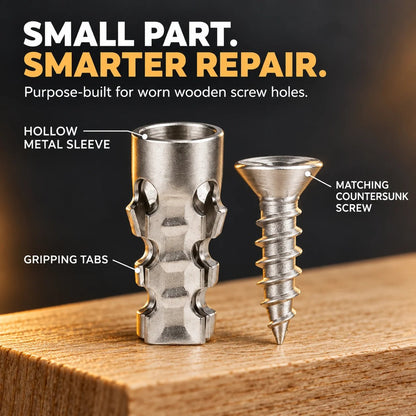 🔩 30-Piece Wood Screw Hole Repair Anchor Kit – Restore Loose Furniture Fixings