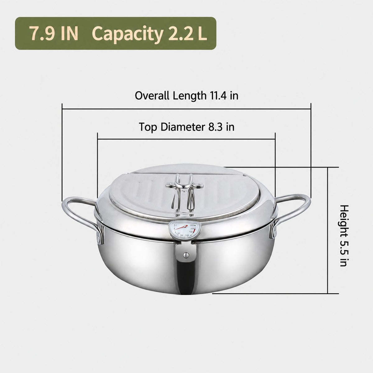 🌡️ Temperature-Monitoring Frying Pot with Rack