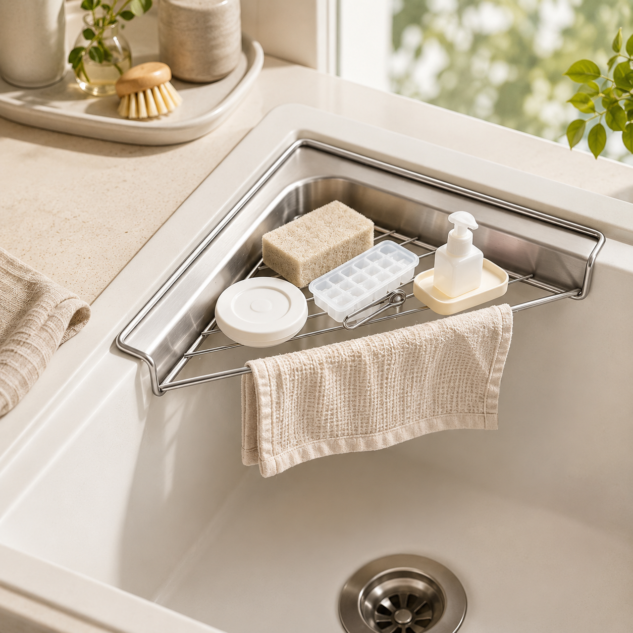 🔥BUY 1 GET 1 FREE 🏠Stainless Steel Triangle Sink Corner Rack