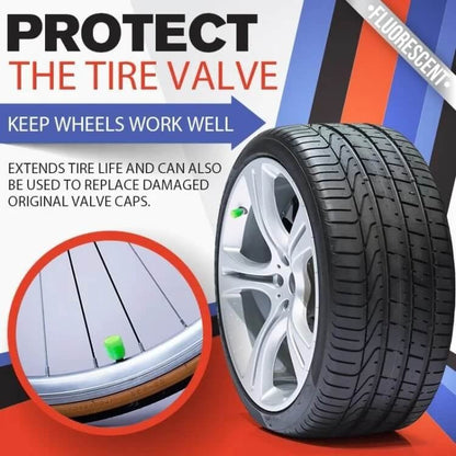 49% OFF This Week Promotions🎉🎉Glow-in-the-Dark Car Tire Valve Cap Set