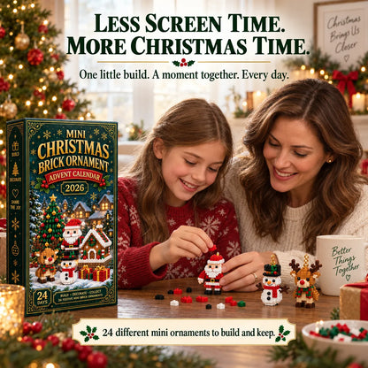 ⏳ Last Day 49% OFF – 🎄24-Day Mini Christmas Brick Ornament Advent Calendar | 24 Unique Buildable Holiday Designs with Hanging Loops for Trees, Garlands & Festive Displays 🧱